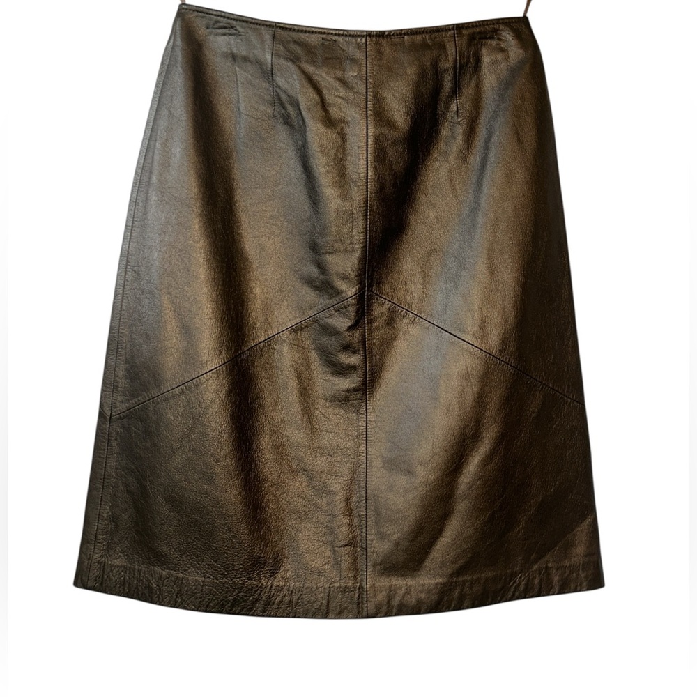 Genuine Leather Skirt Mob Wife Apostrophe Metallic Bronze Women’s Size 8